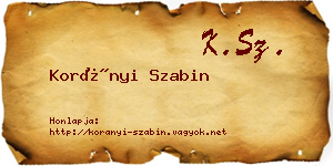 Korányi Szabin névjegykártya